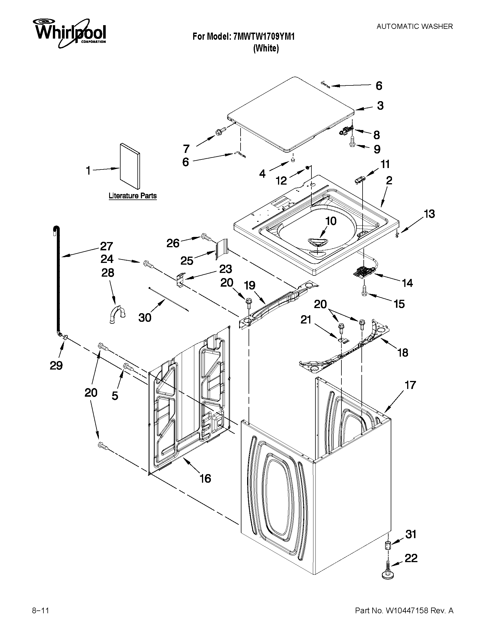 TOP AND CABINET PARTS