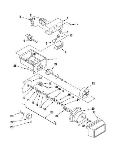 Motor and ice container parts