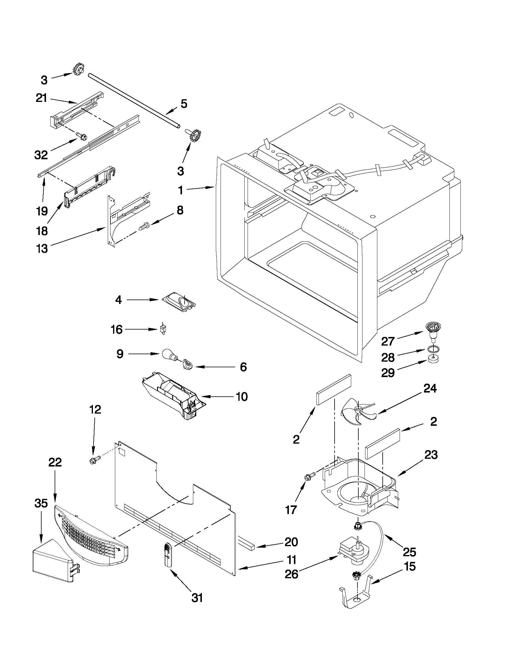 Freezer liner parts