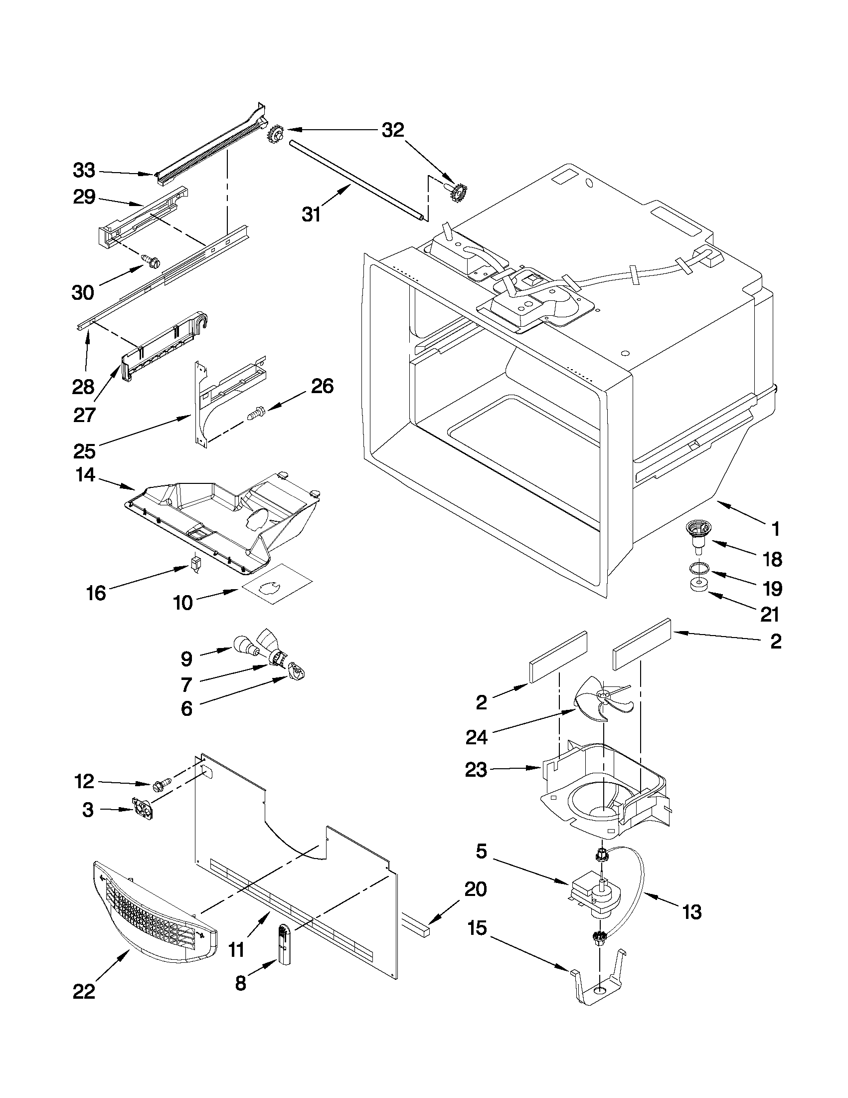 Freezer liner parts
