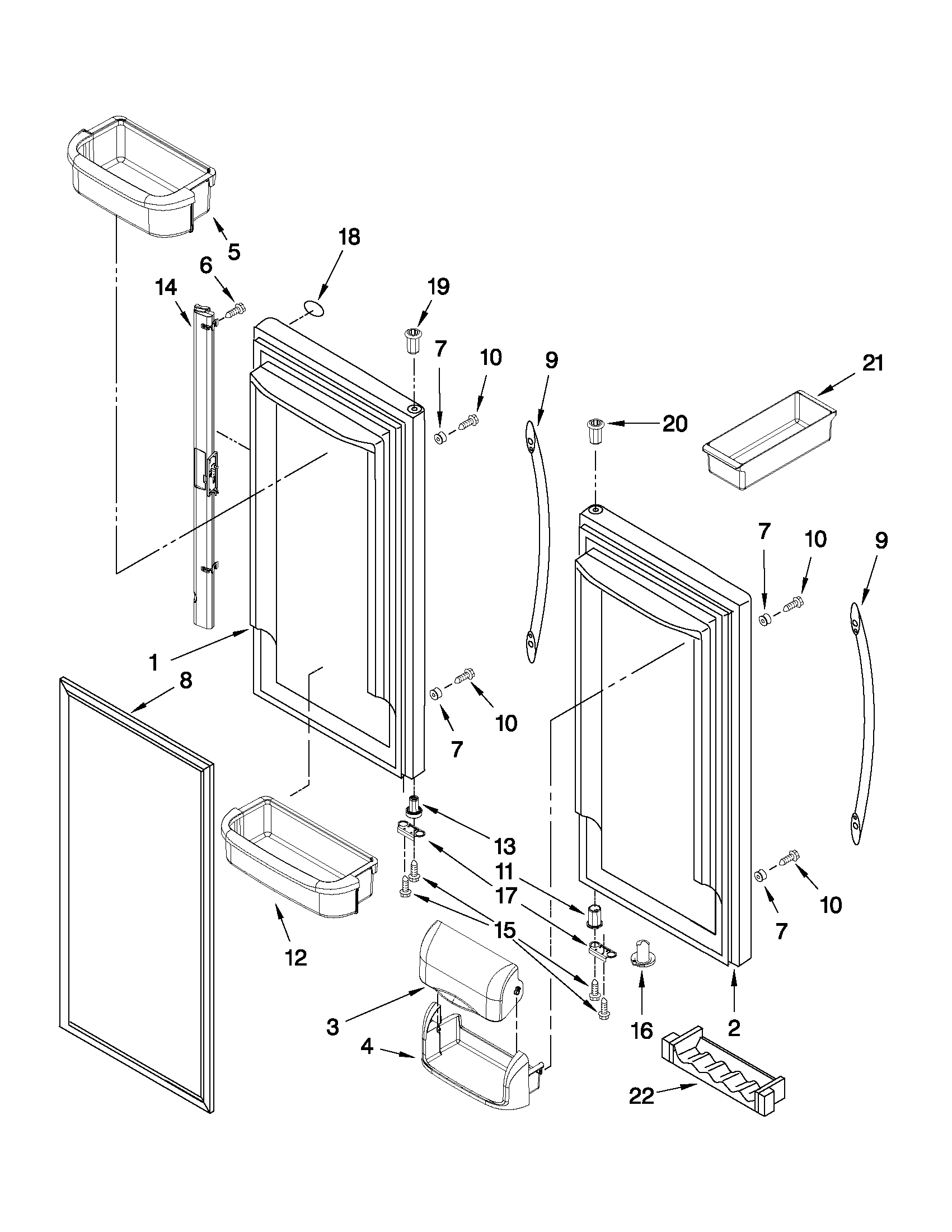 Refrigerator door parts