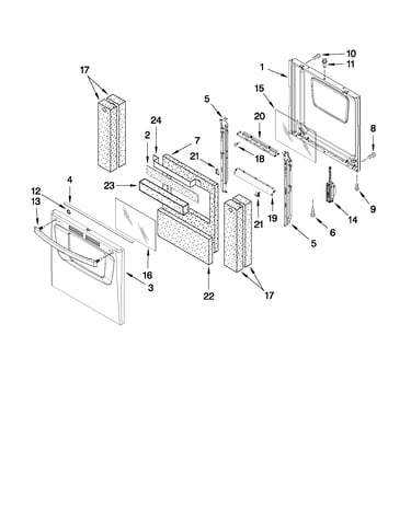 Oven door and drawer parts