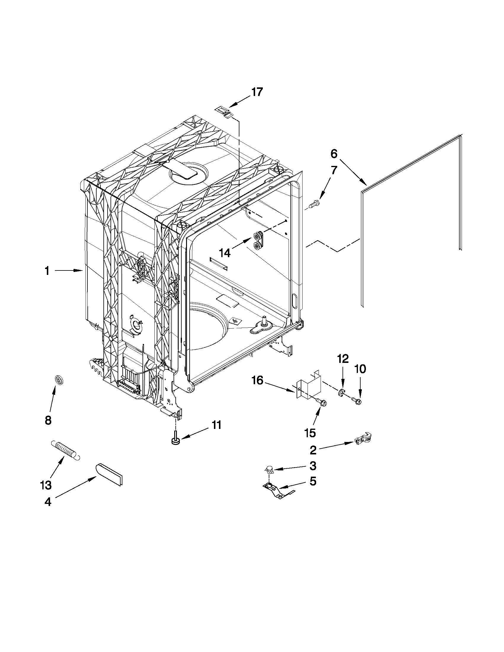 TUB AND FRAME PARTS