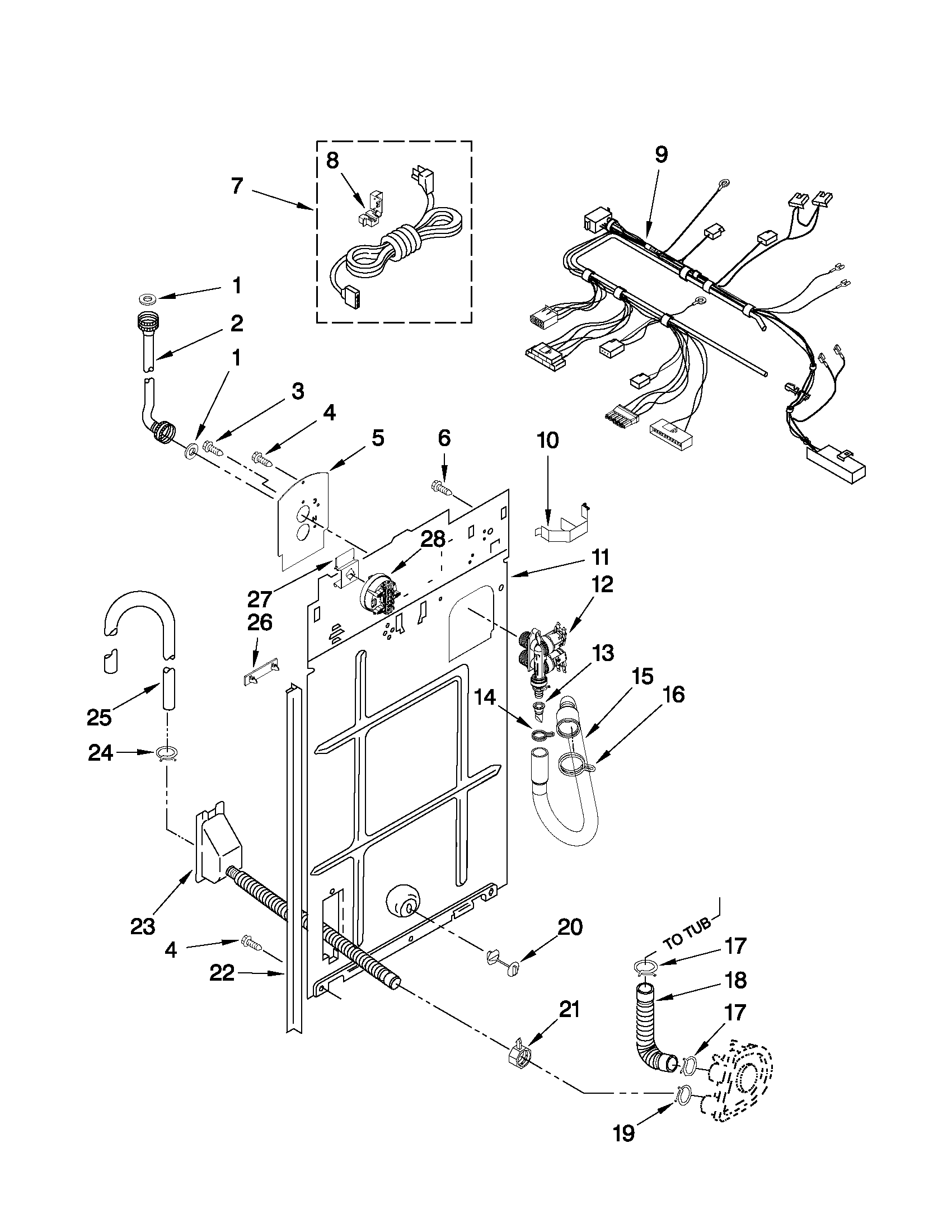 Rear panel parts