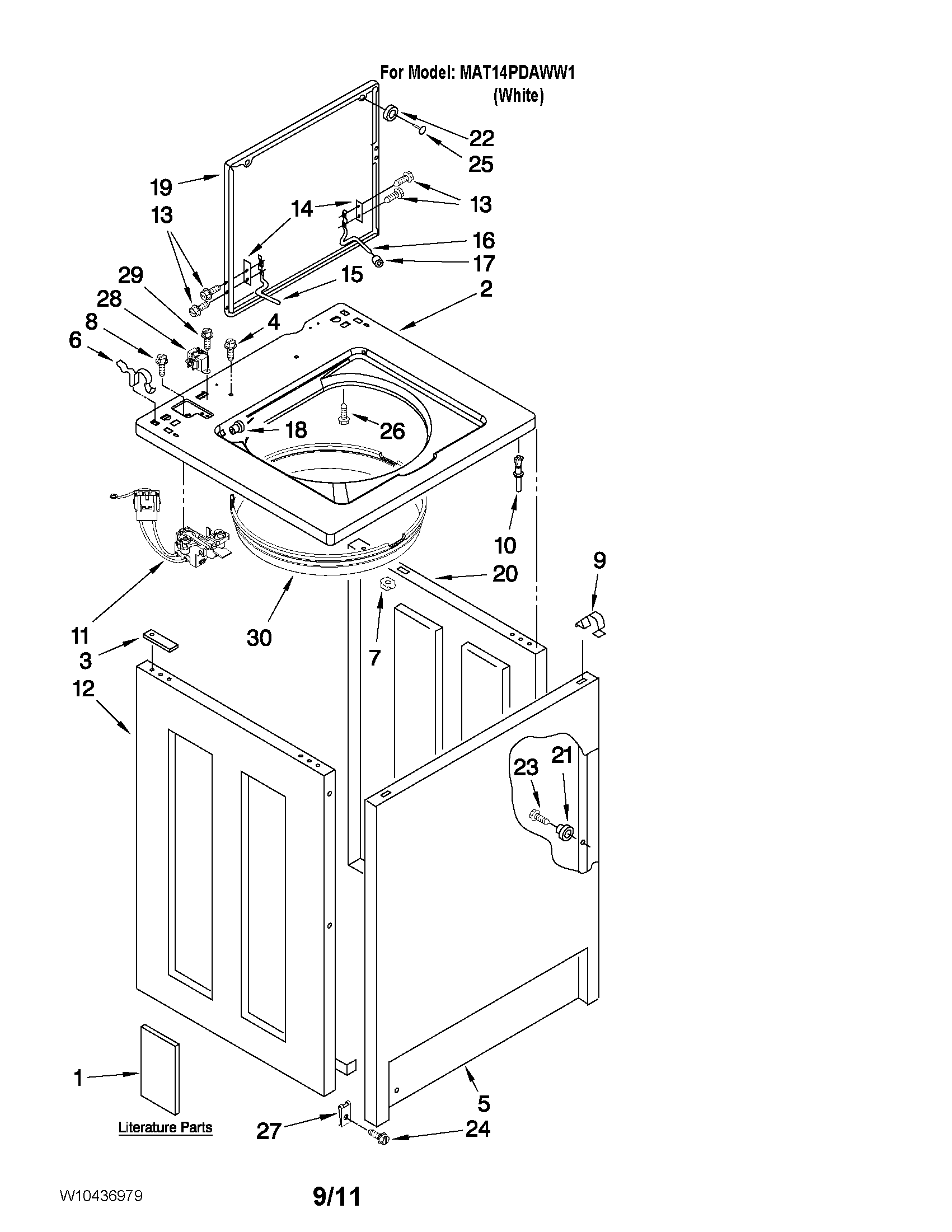 Top and cabinet parts
