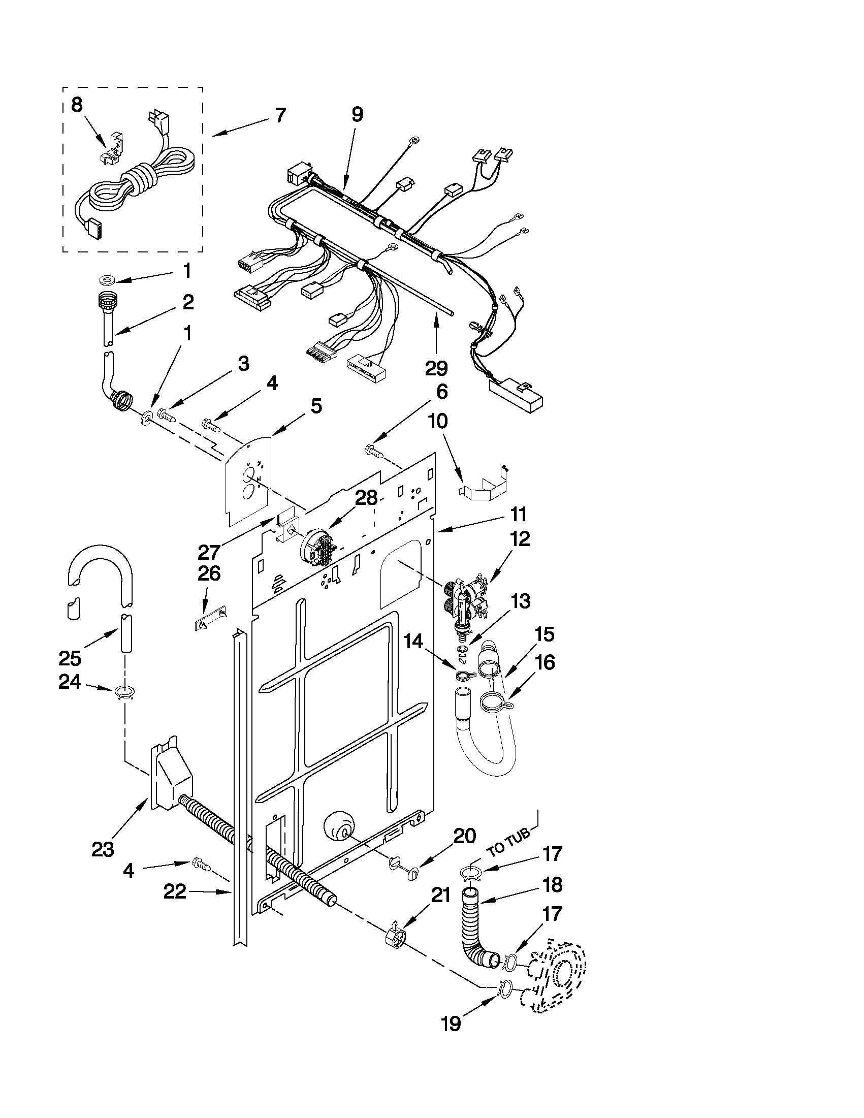 Rear panel parts