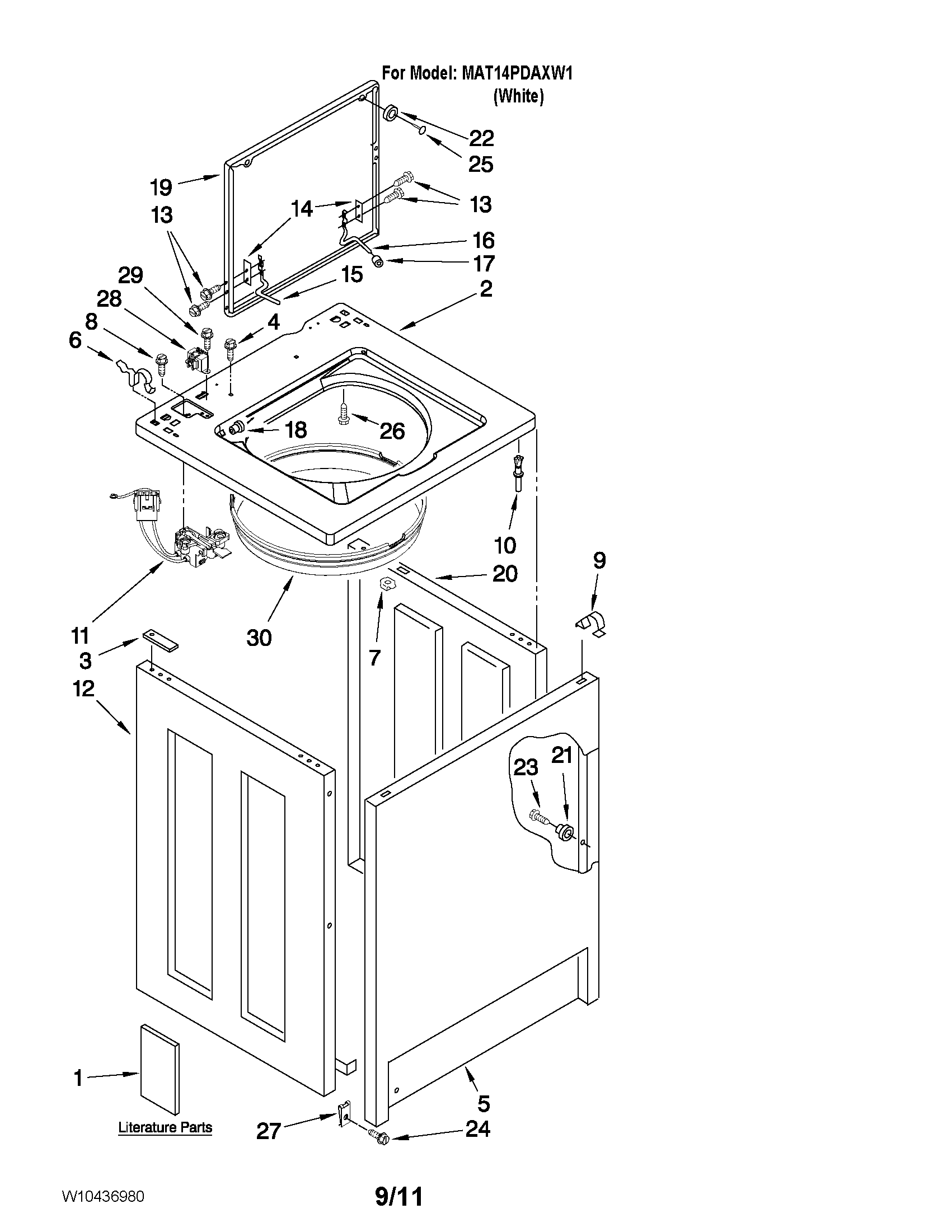 Top and cabinet parts