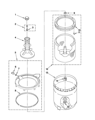 Agitator, basket and tub parts