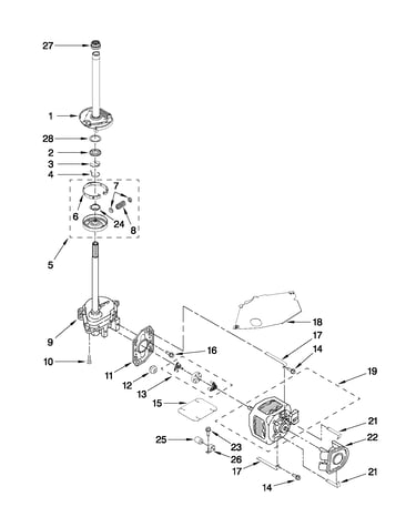 Brake, clutch, gearcase, motor and pump parts