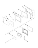Upper oven door parts
