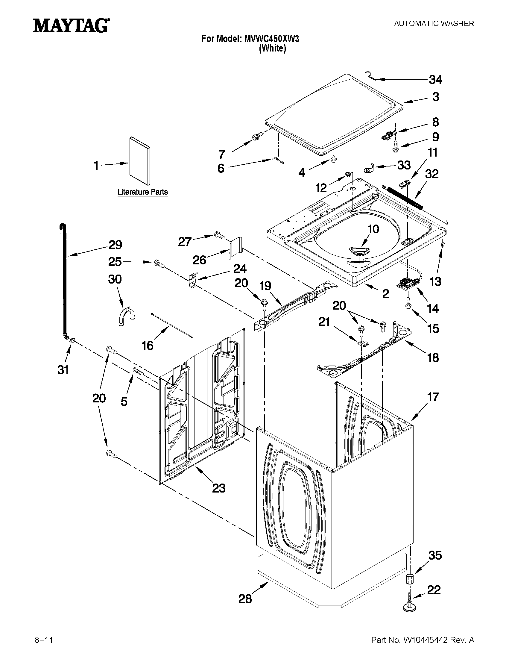 TOP AND CABINET PARTS