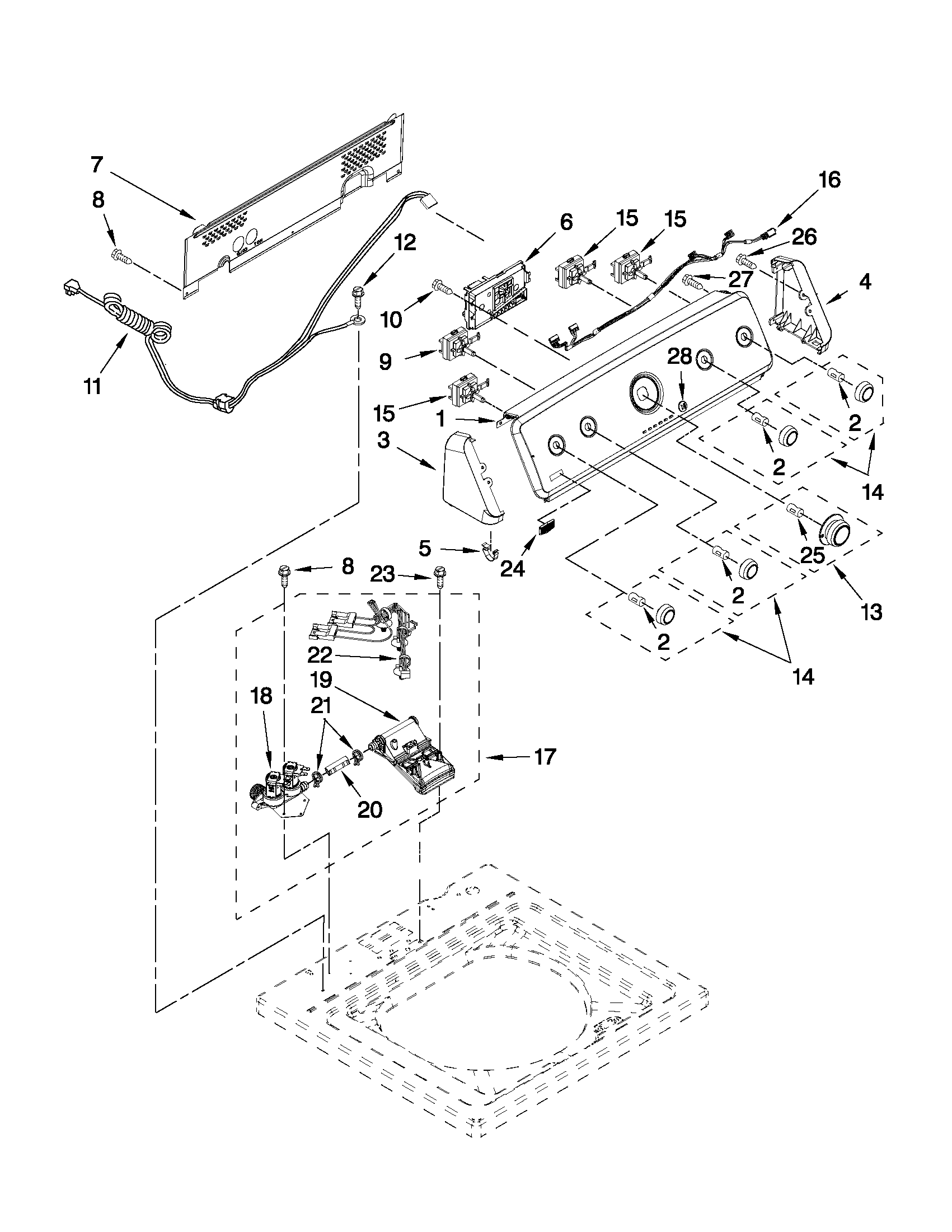 CONSOLE AND WATER INLET PARTS