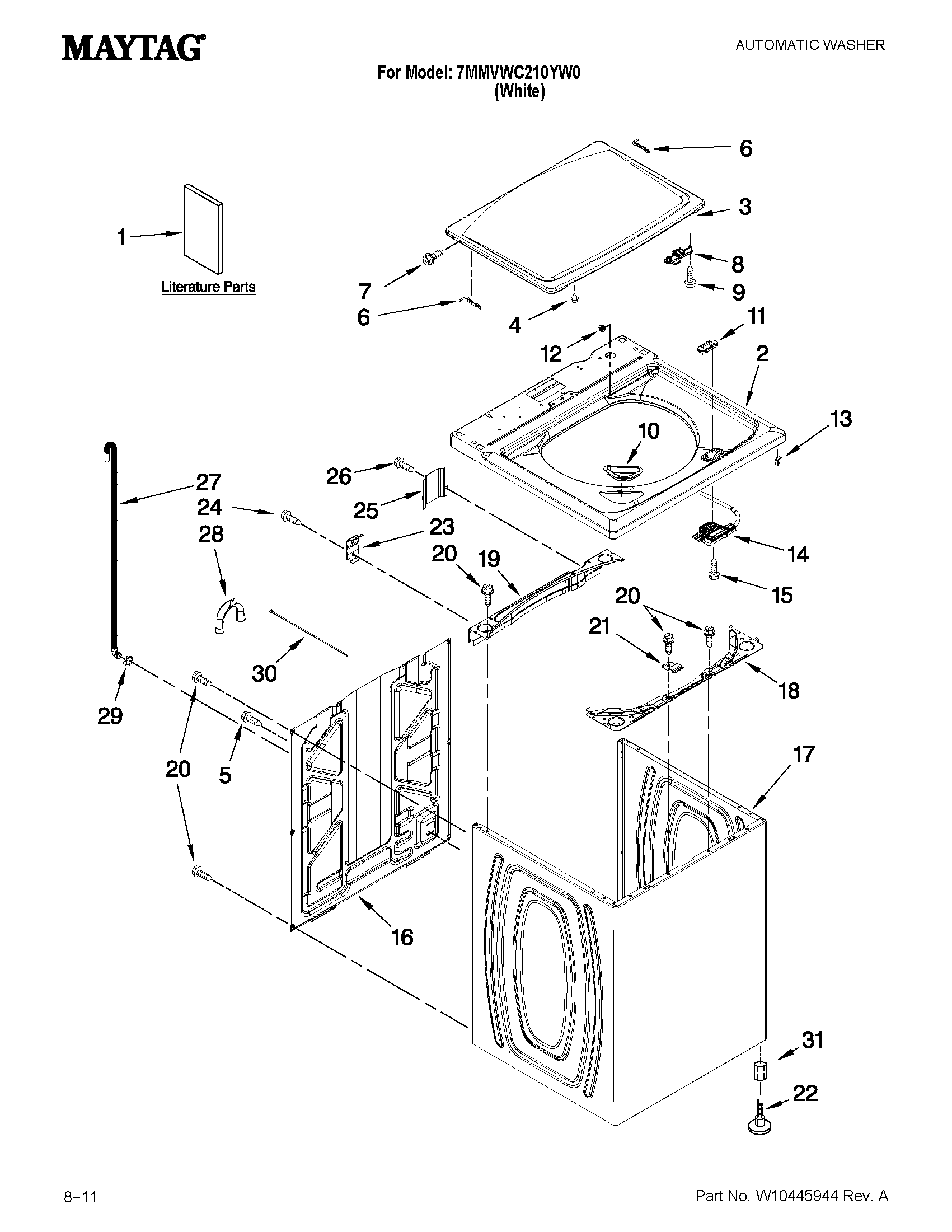 Top and cabinet parts