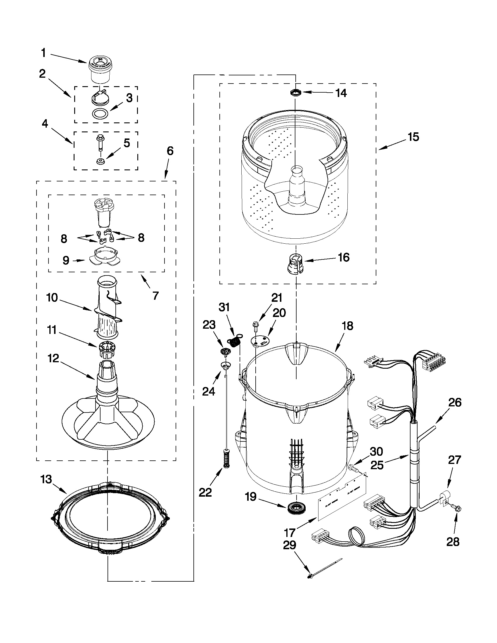 Basket and tub parts