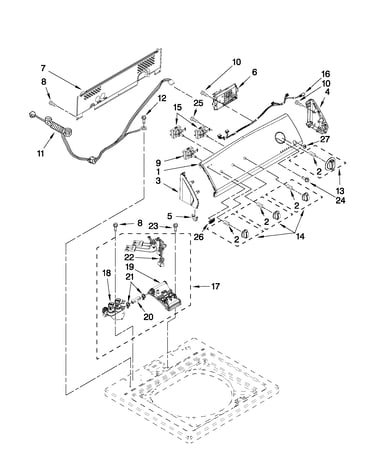 Controls and water inlet parts