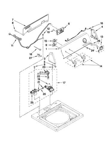 Controls and water inlet parts