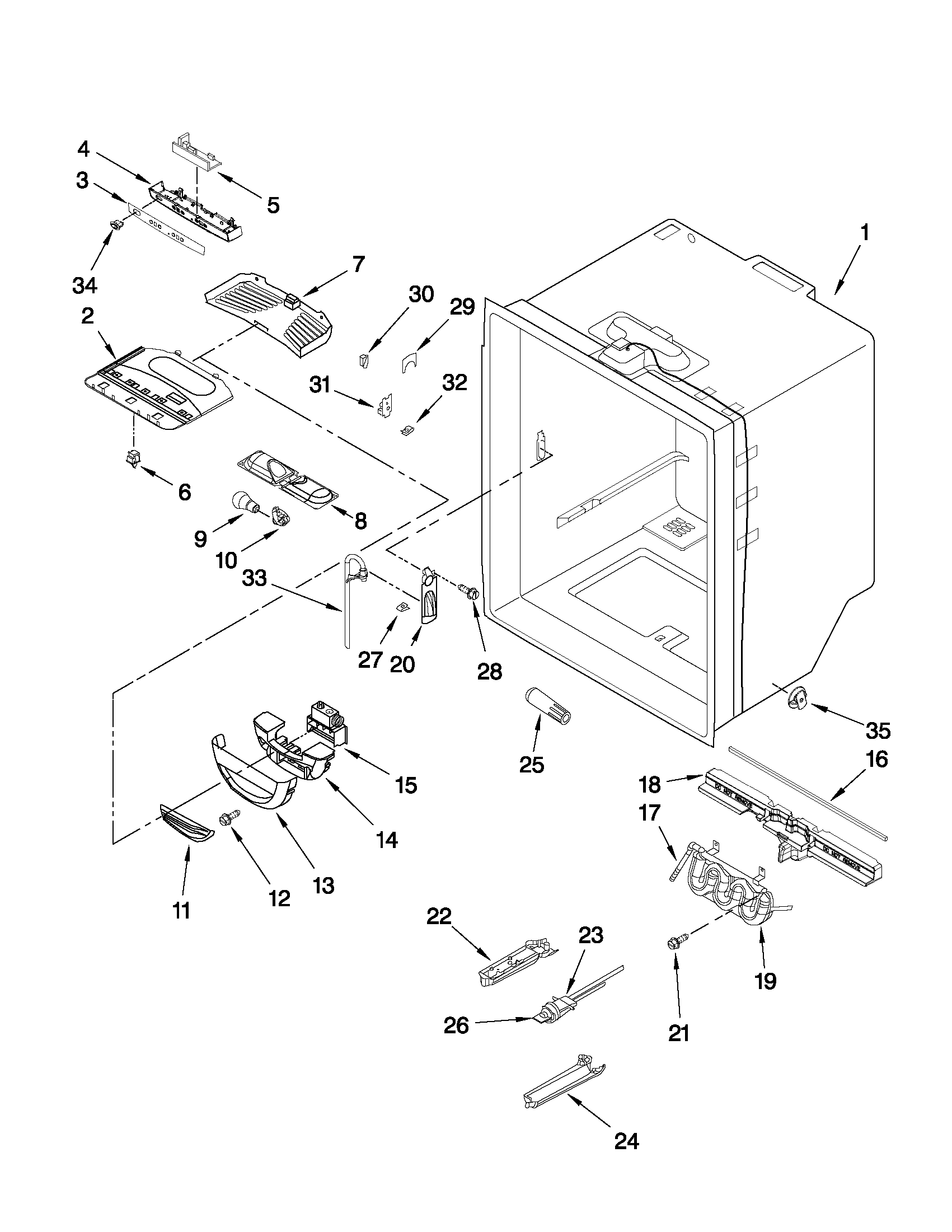 Refrigerator liner parts