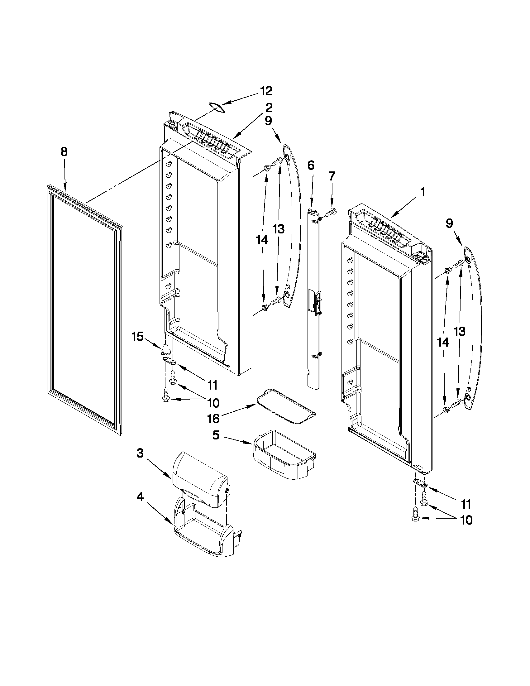 Refrigerator door parts
