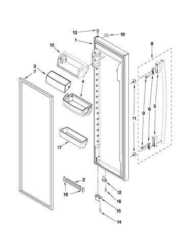 Refrigerator door parts