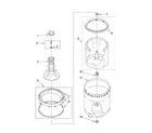 Whirlpool CAM2762TQ3 agitator, basket and tub parts diagram