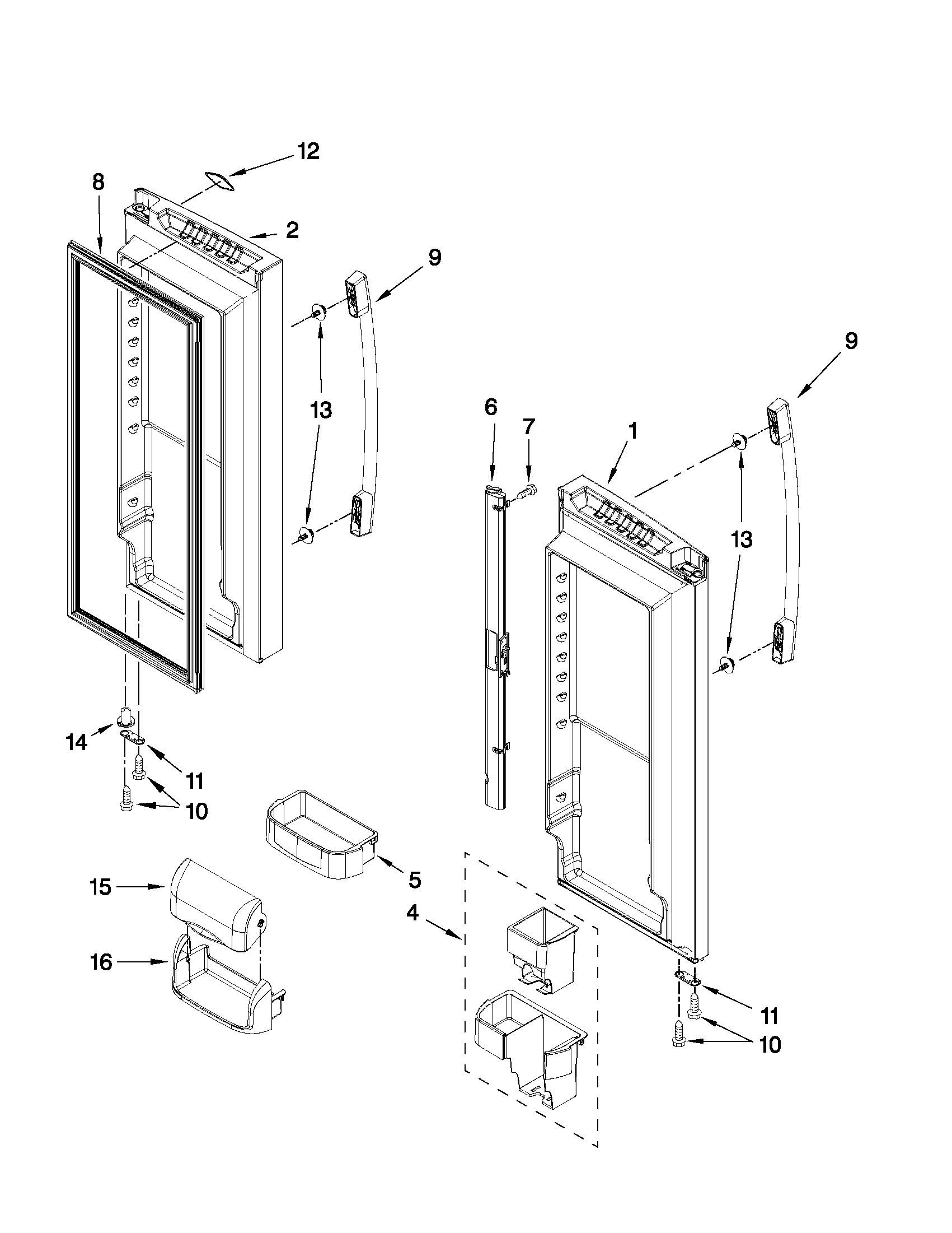 Refrigerator door parts