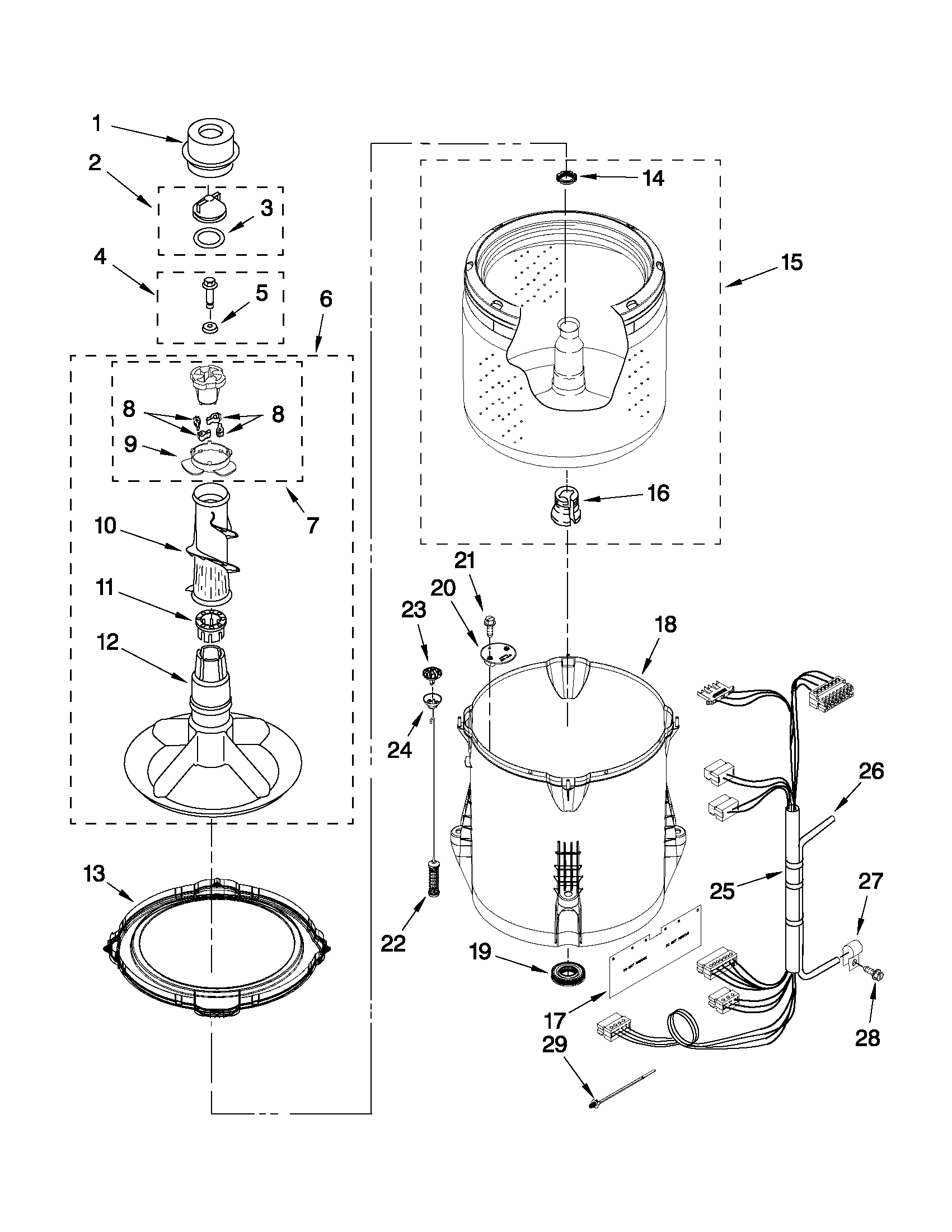 Basket and tub parts