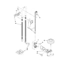 Whirlpool DU1030XTXB4 fill, drain and overfill parts diagram