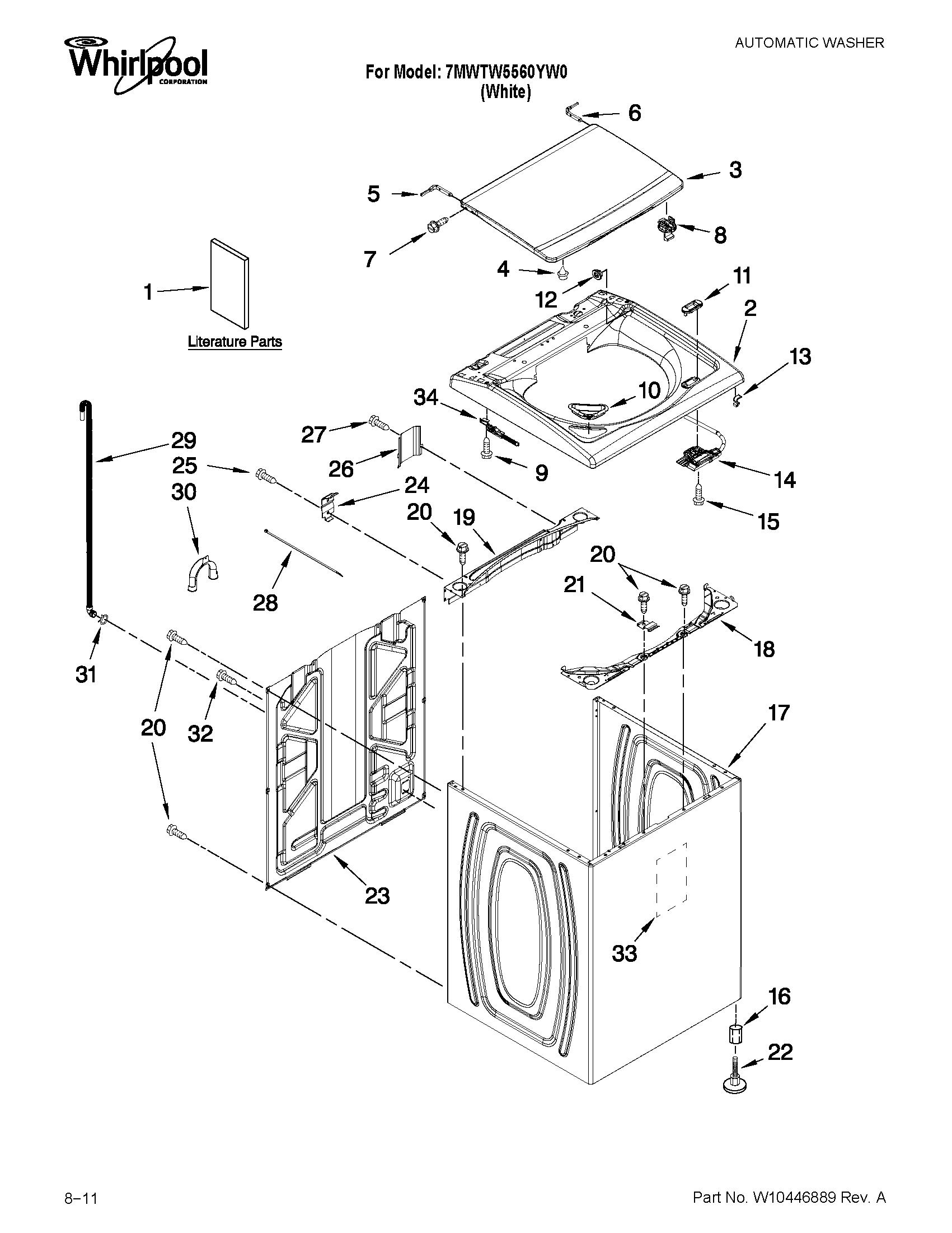 Top and cabinet parts