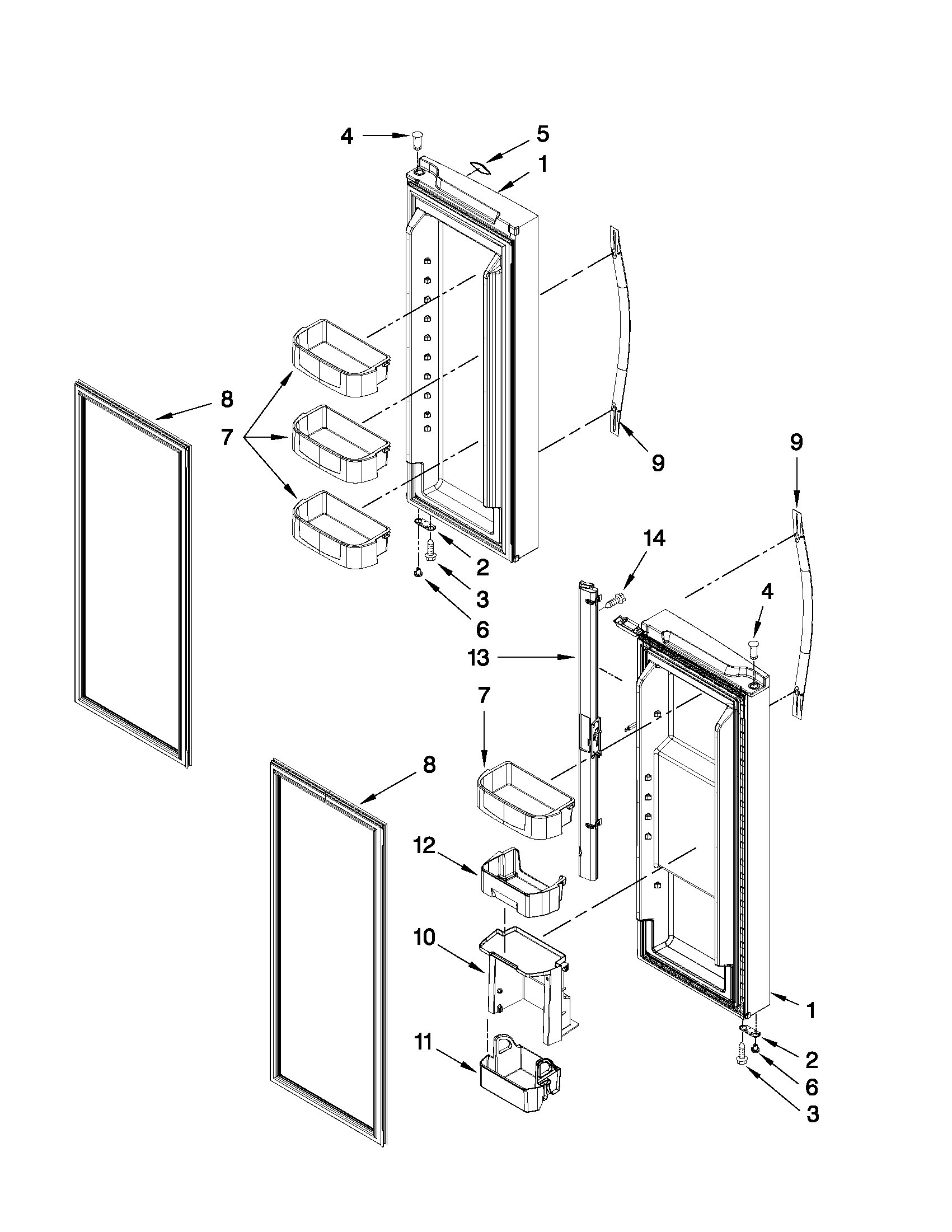 Refrigerator door parts