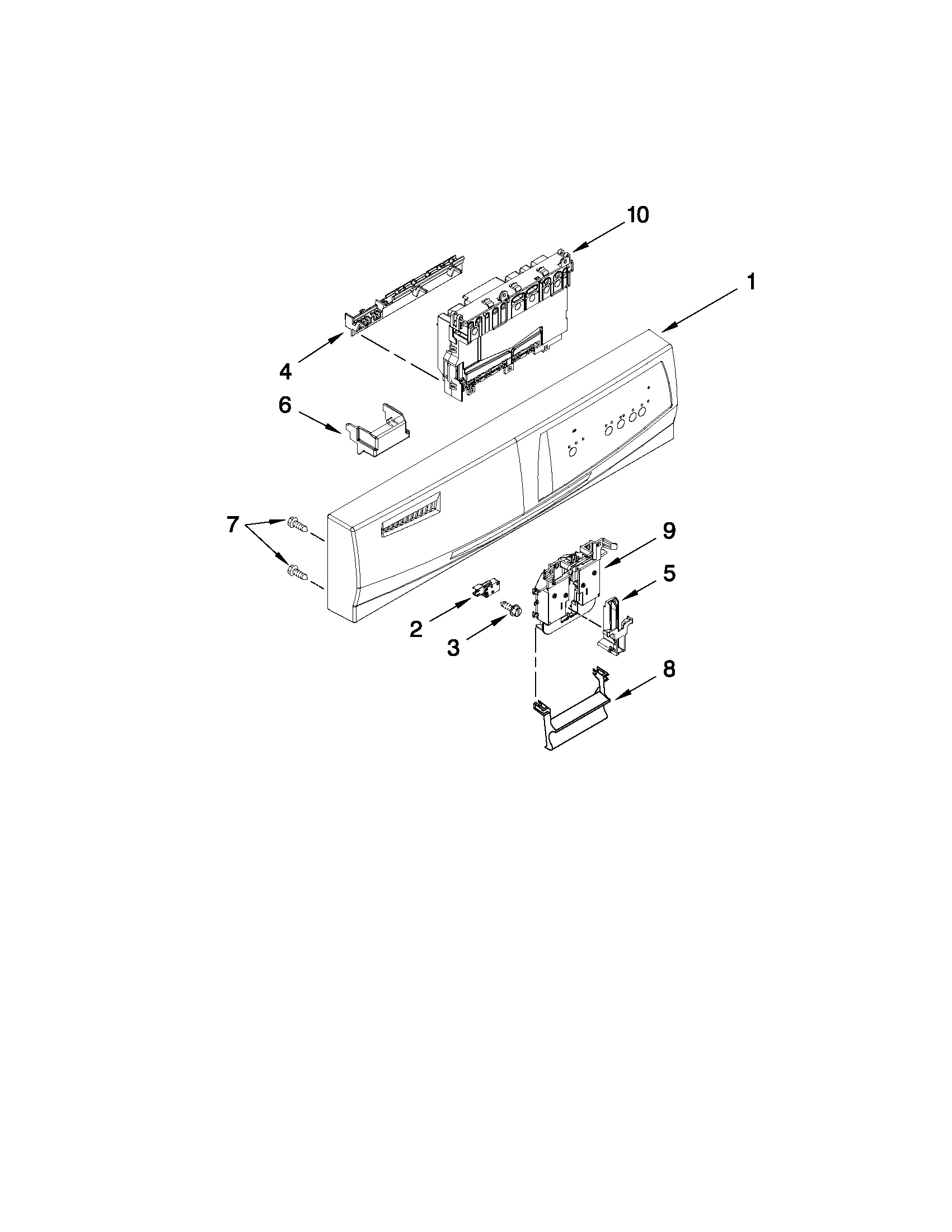 Control panel and latch parts