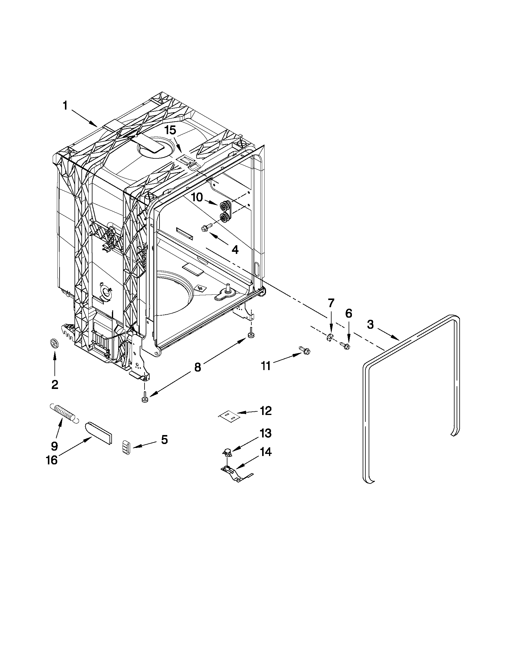 Tub and frame parts