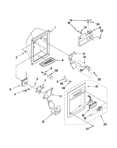 Dispenser front parts