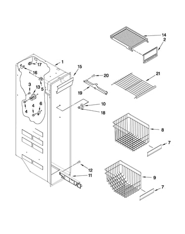 Freezer liner parts