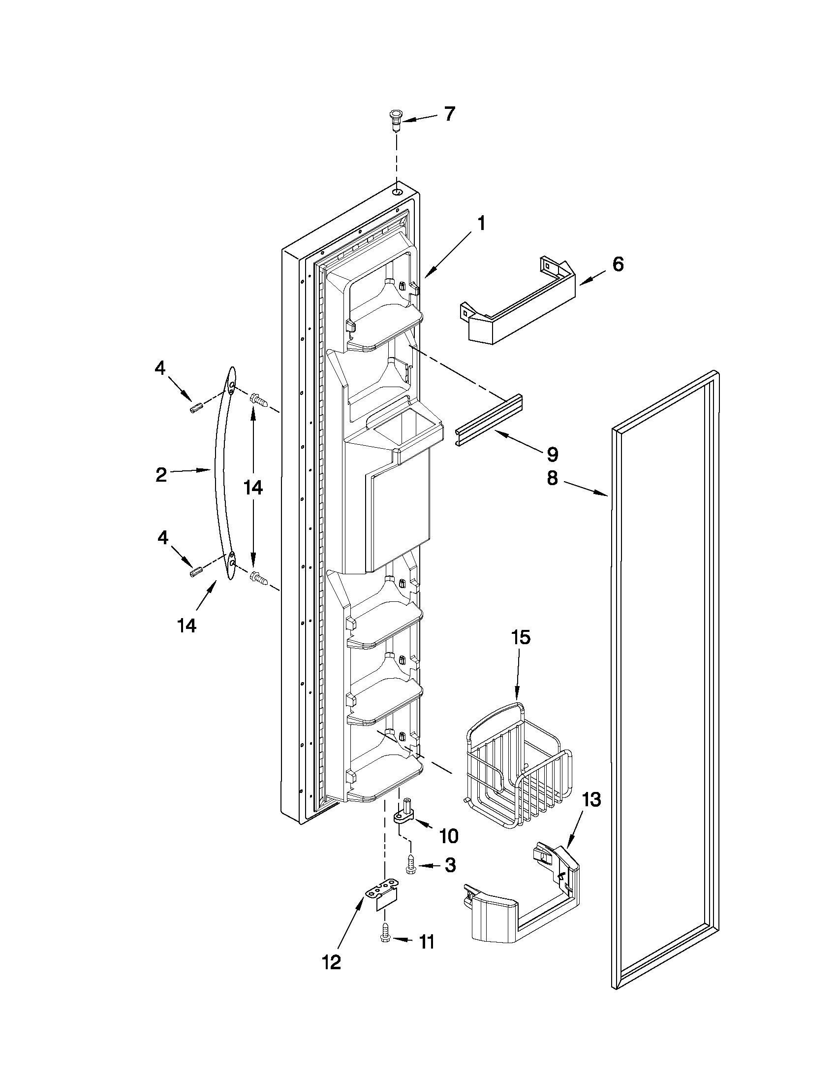 Freezer door parts