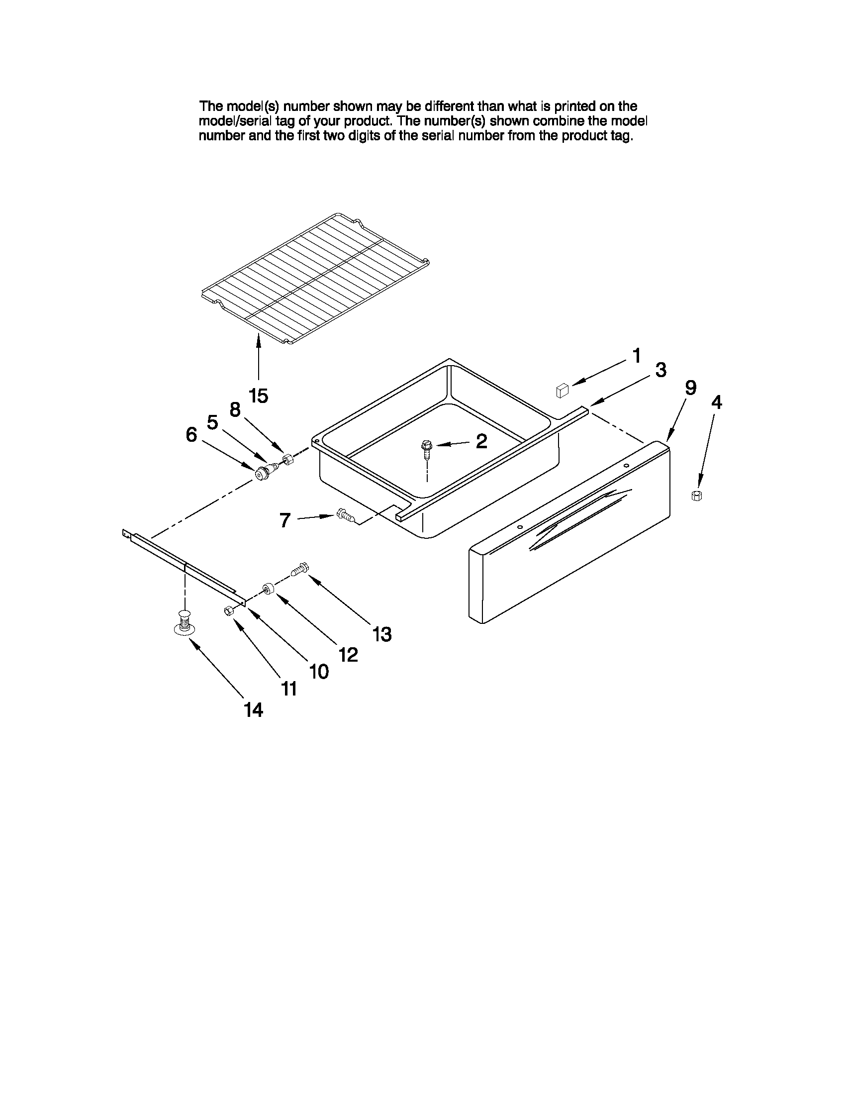 Drawer and rack parts