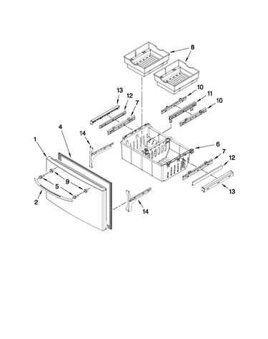 Freezer door parts