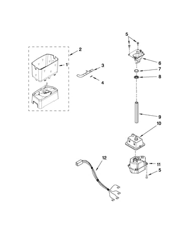 Motor and ice container parts