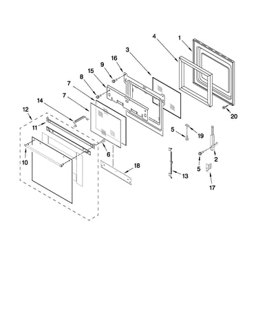 Oven door parts