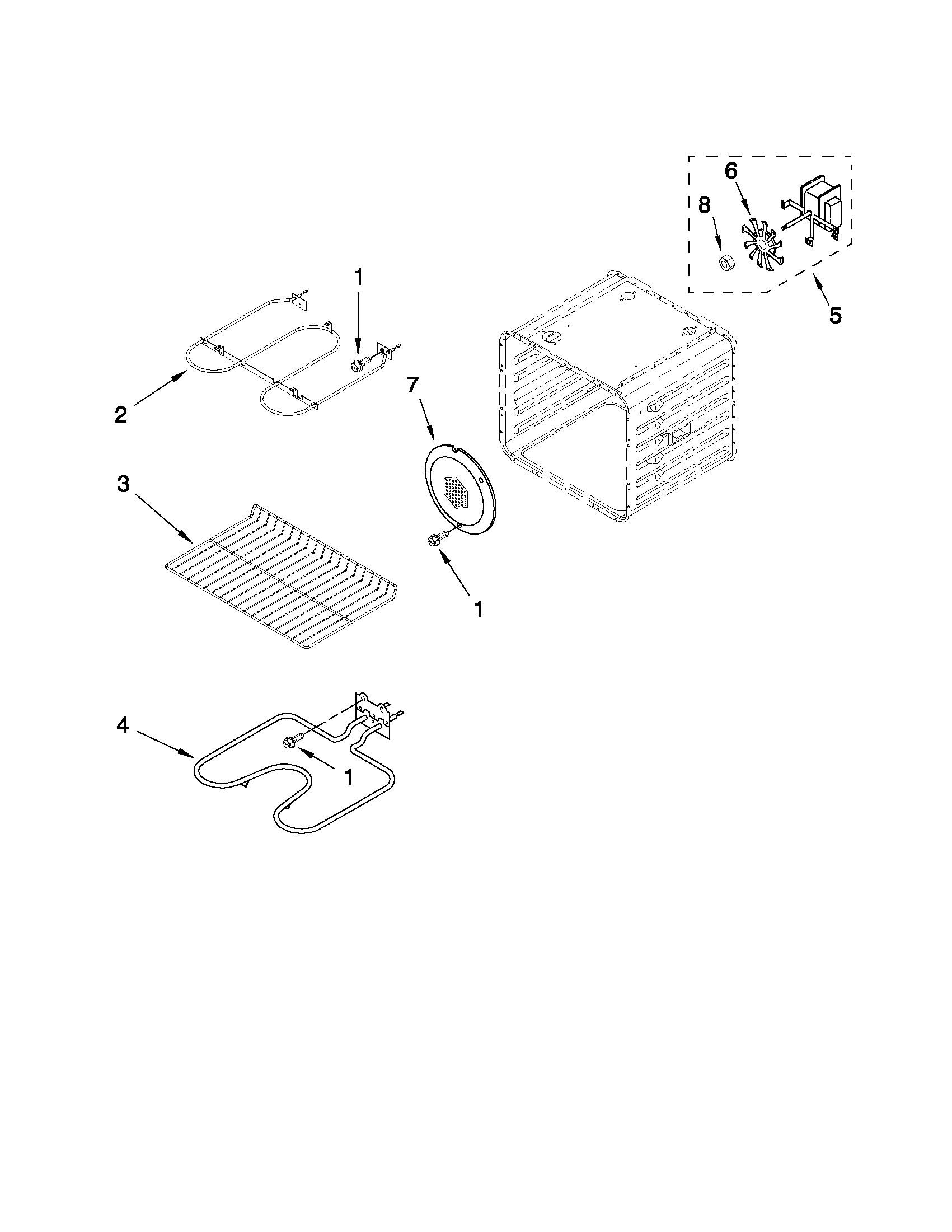 Internal oven parts