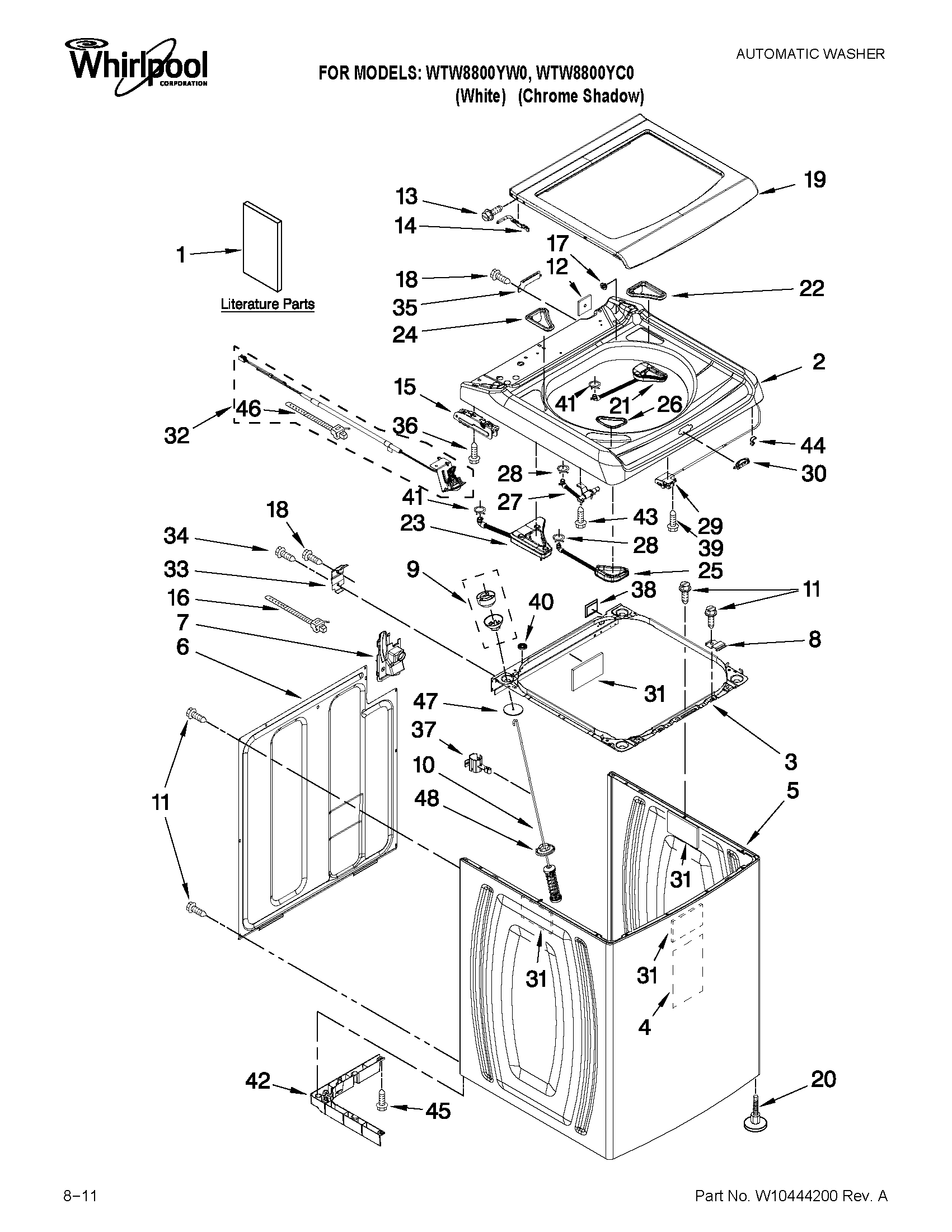 TOP AND CABINET PARTS