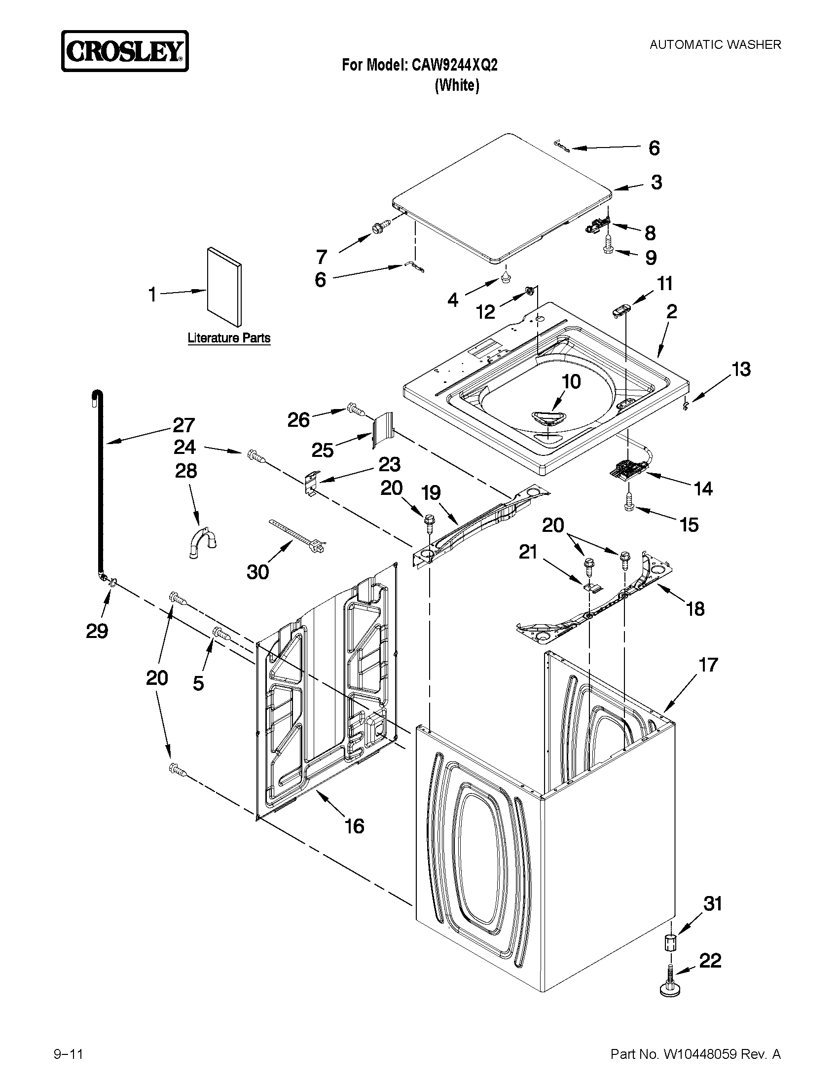 TOP AND CABINET PARTS