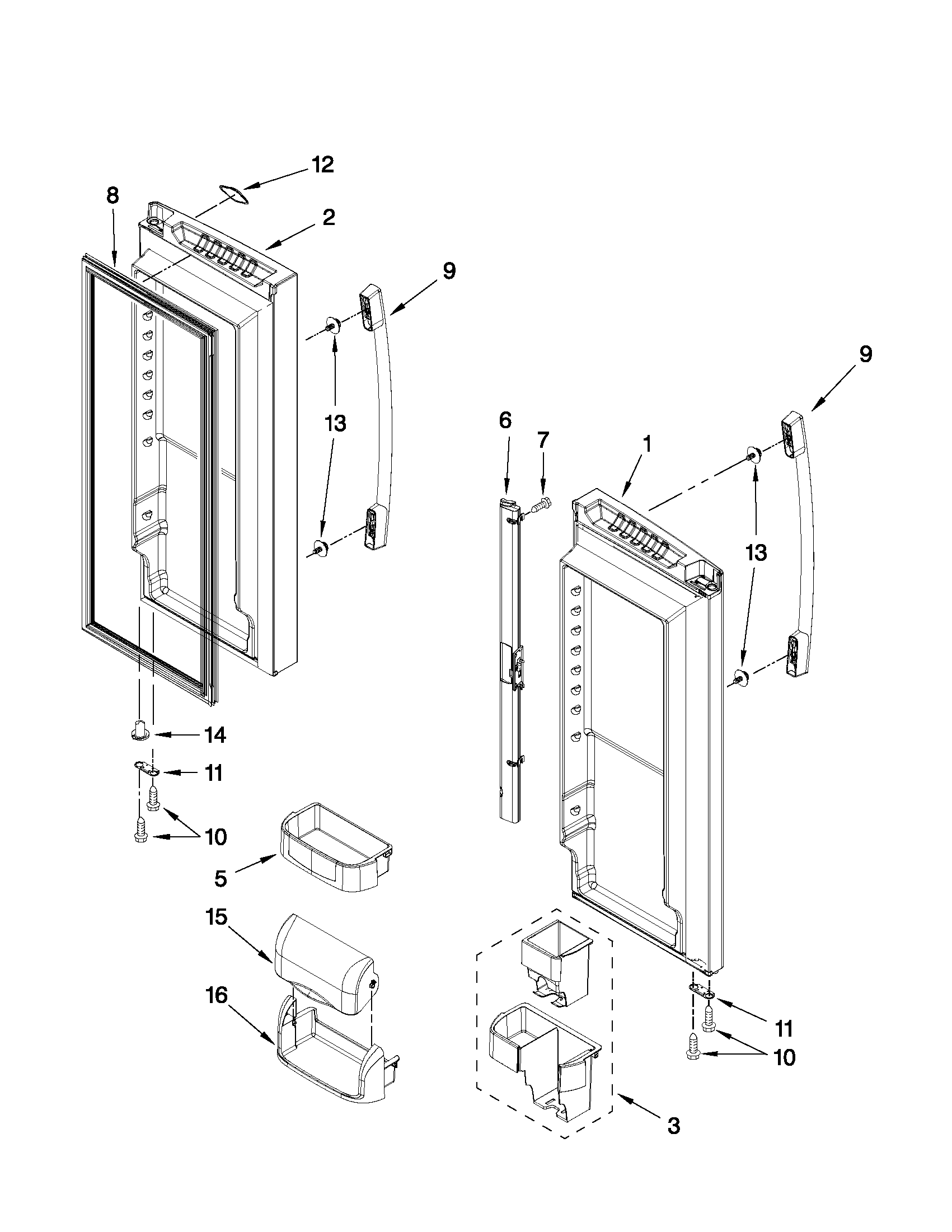 Refrigerator door parts