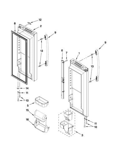 Refrigerator door parts
