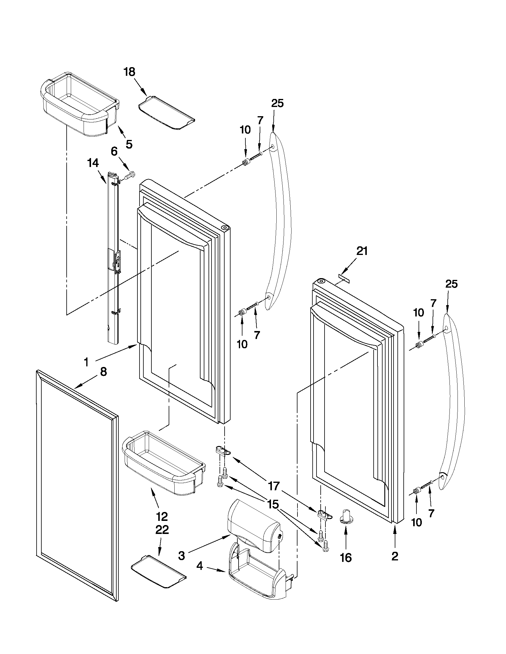 Refrigerator door parts