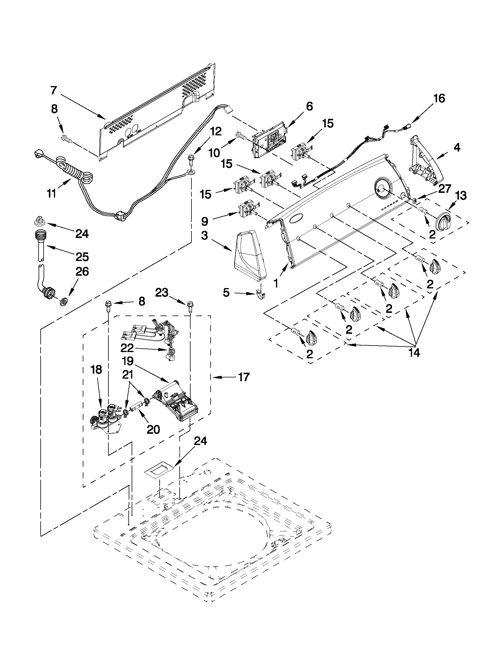Console and water inlet parts