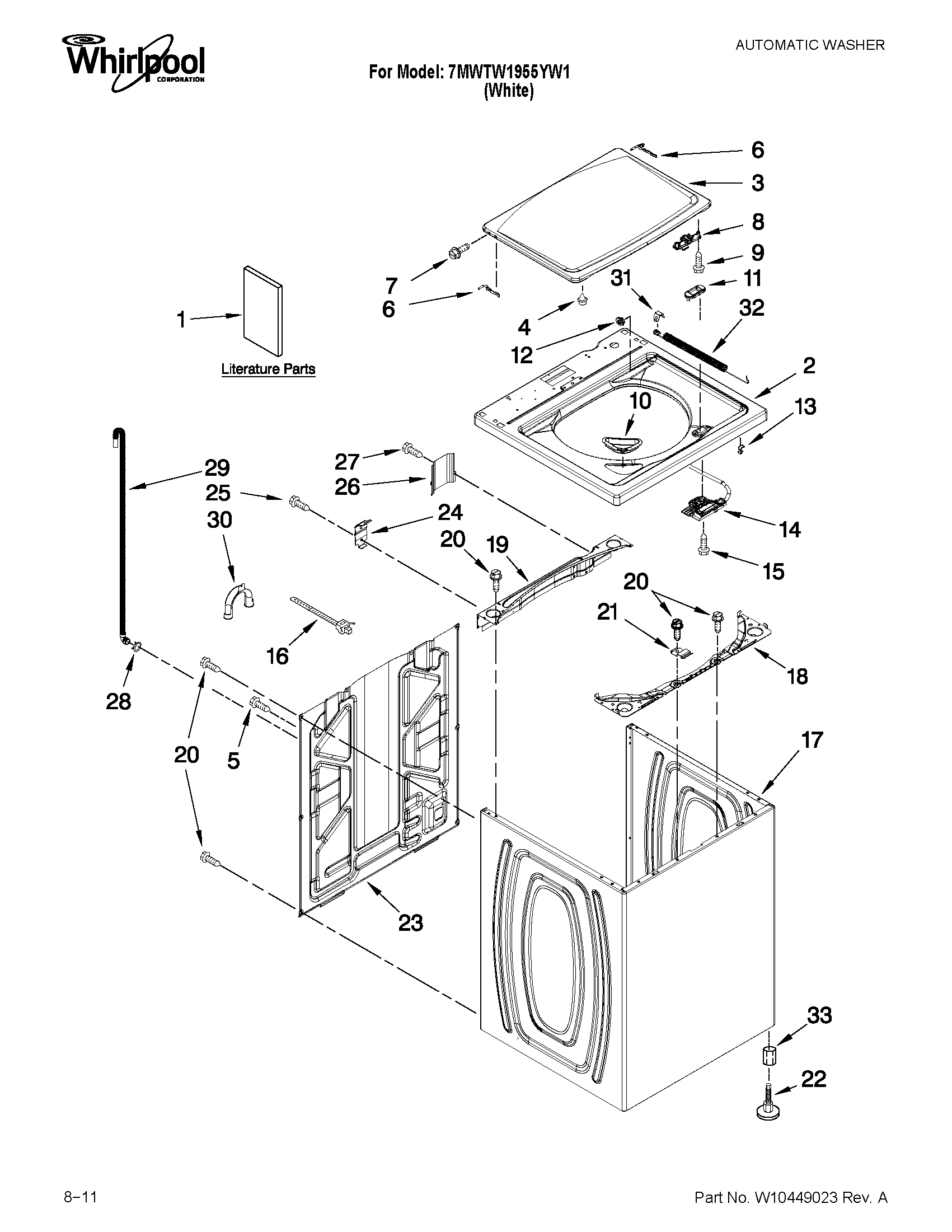 Top and cabinet parts