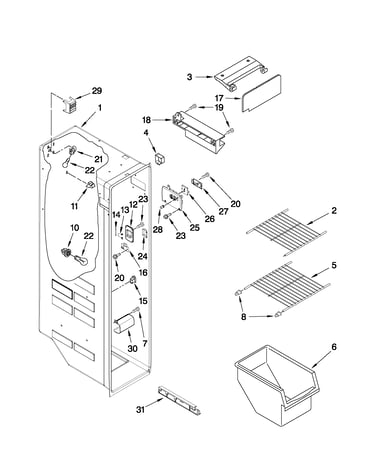 Freezer liner parts