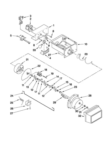 Motor and ice container parts