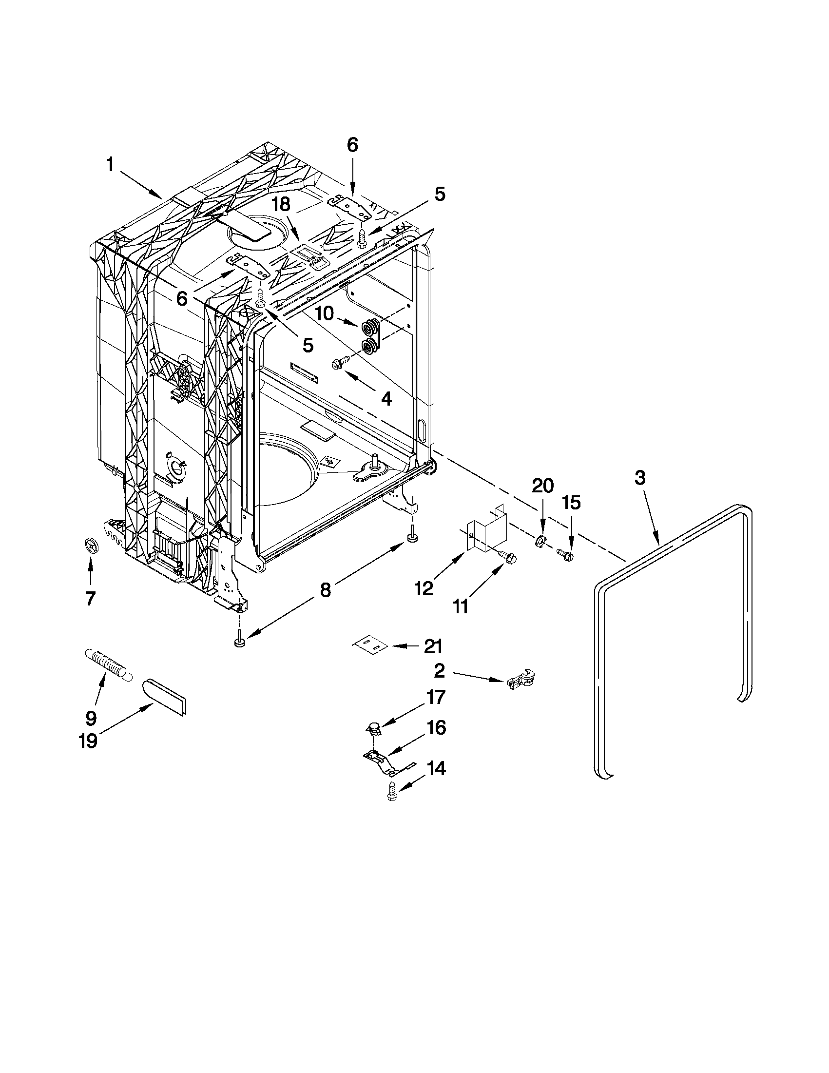 TUB AND FRAME PARTS