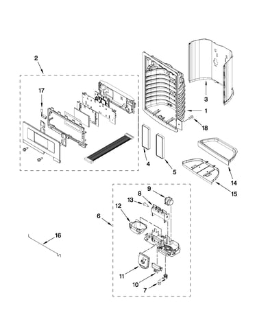 Dispenser front parts